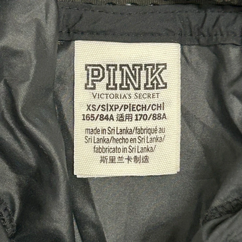 Victoria's Secret PINK Pajama Pants Womens Size M Green Plaid Dog Logo Cotton